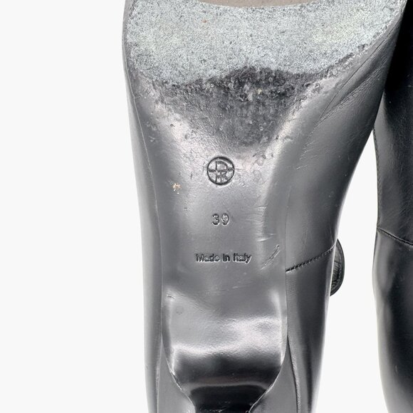 The Row Cyd Mary Jane Kitten Pumps Size 39 US 9 Black Leather Pointed Low Heel - Picture 15 of 16